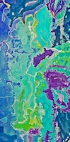 Blue Converge, 30" x 15", acrylic on canvas, $1995.00